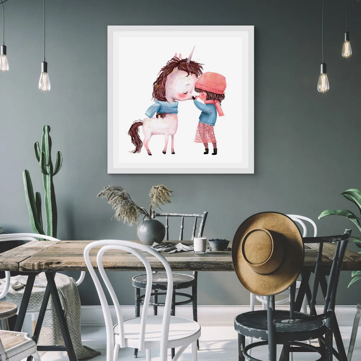 Poster in een witte lijst - Een winterverhaal - 40x40 cm