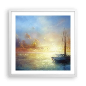 Poster in een witte lijst - In een gouden baai - 50x50 cm
