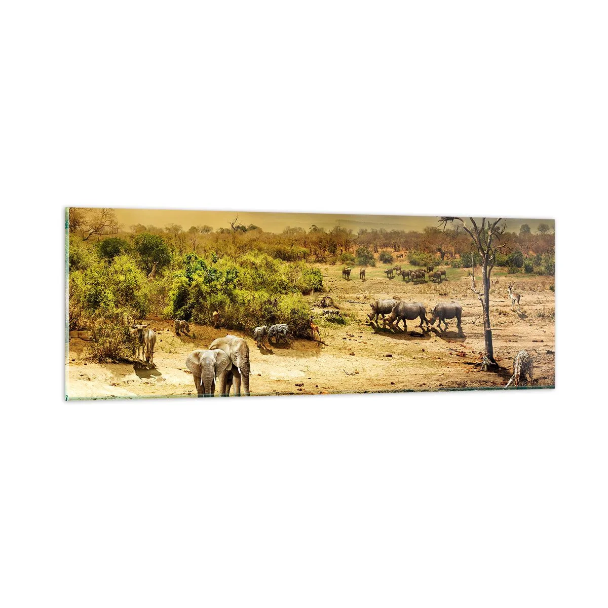 Schilderen op glas - "Er stroomde een rivier uit Eden …" - 90x30 cm