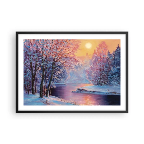 Poster in een zwarte lijst - De kleuren van de winter - 70x50 cm