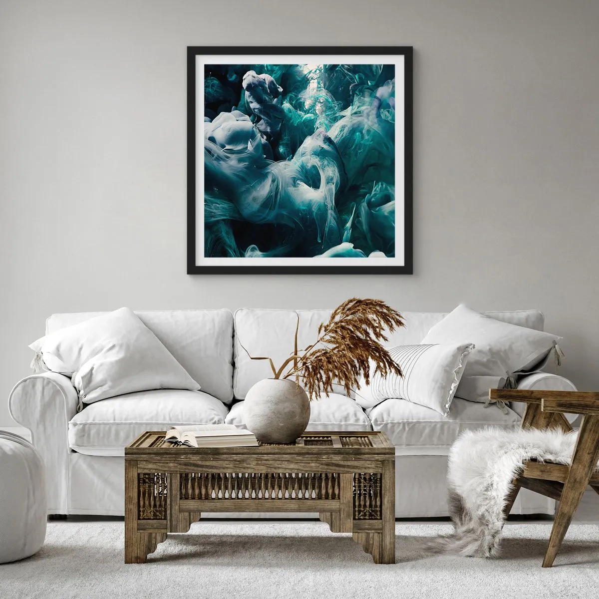 Poster in een zwarte lijst - De nobele kilheid van steen - 40x40 cm