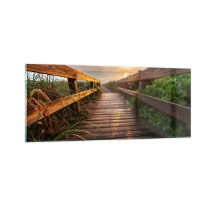 Schilderen op glas - En direct naar de kust - 100x40 cm