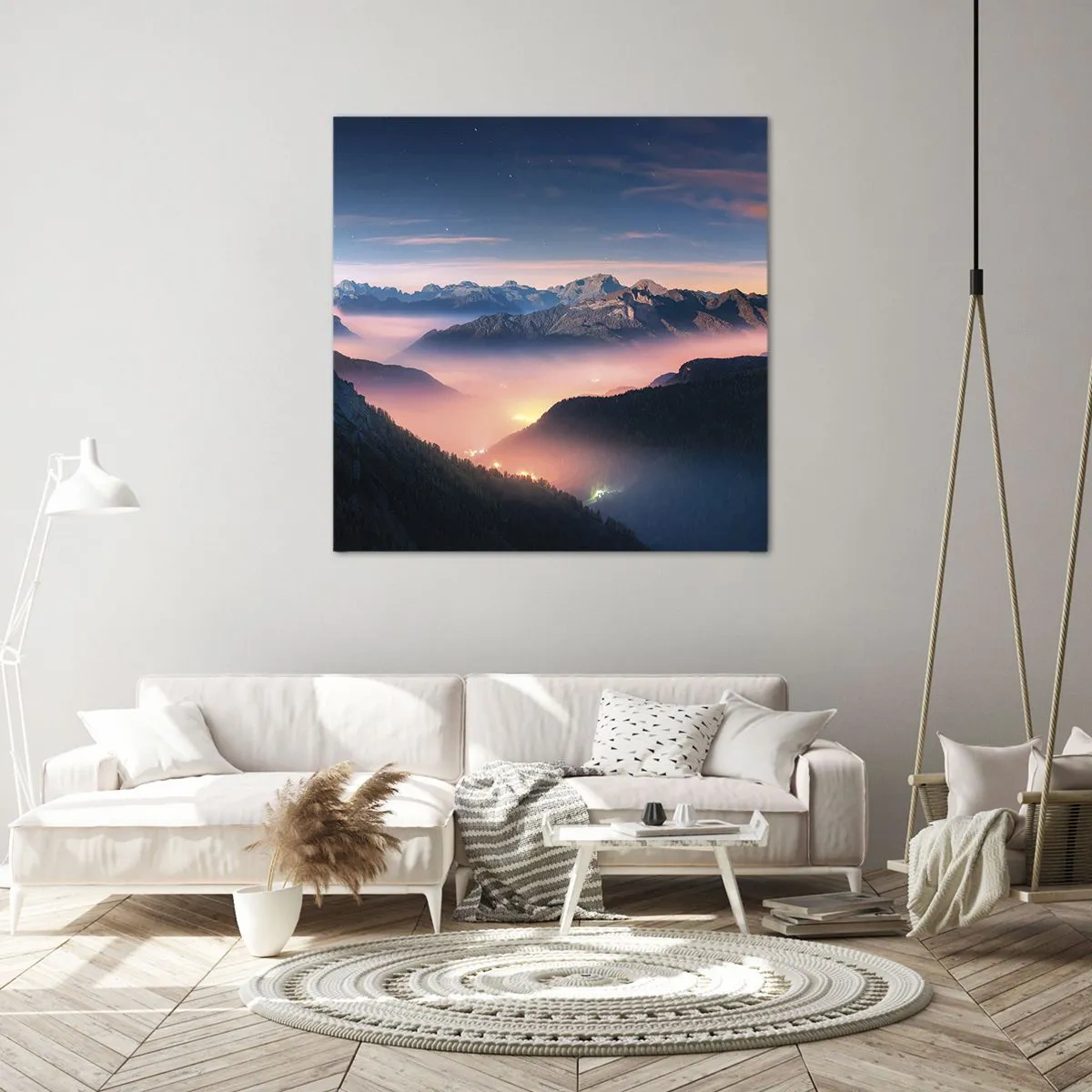 Schilderen op canvas - Licht in de dalen - 60x60 cm