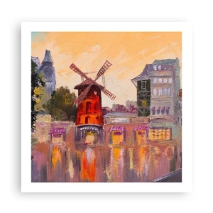 Poster - Parijse iconen – Moulin Rouge - 60x60 cm