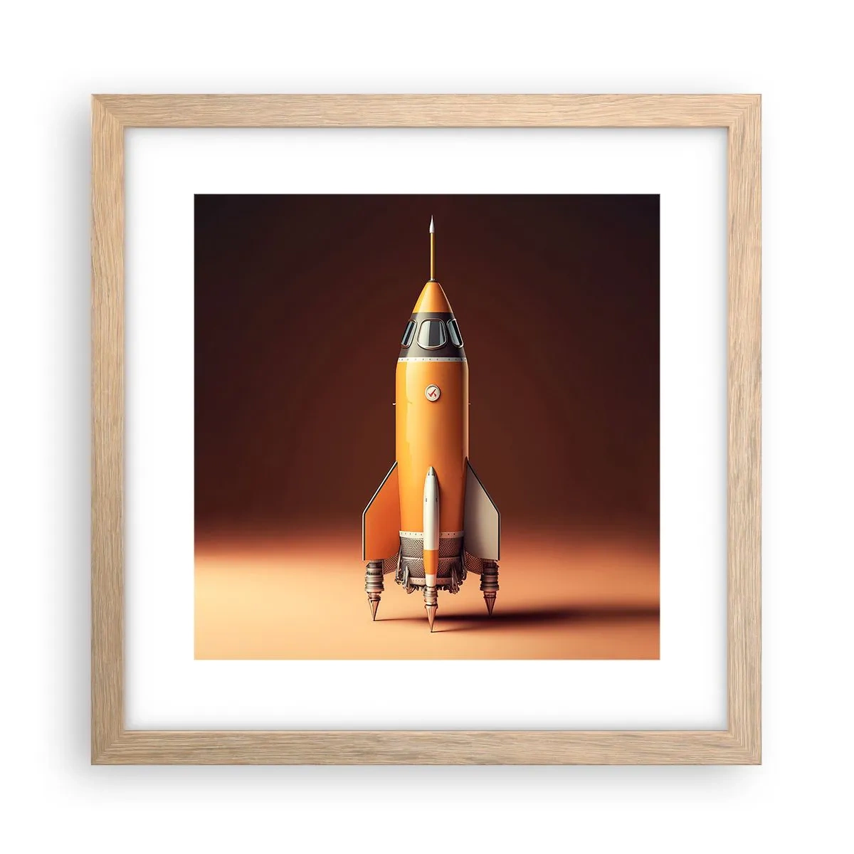 Een poster in een licht eiken lijst - Het begint met een droom - 30x30 cm