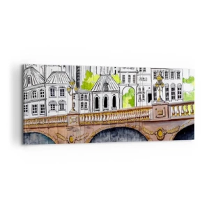 Schilderen op canvas - De stad als geschilderd - 100x40 cm