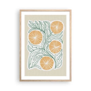 Een poster in een licht eiken lijst - Etnisch met een vleugje abstractie - 50x70 cm