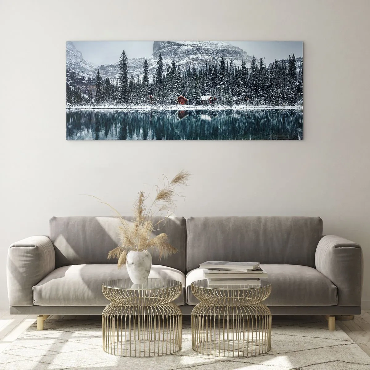 Schilderen op glas - Canadese stilte - 140x50 cm