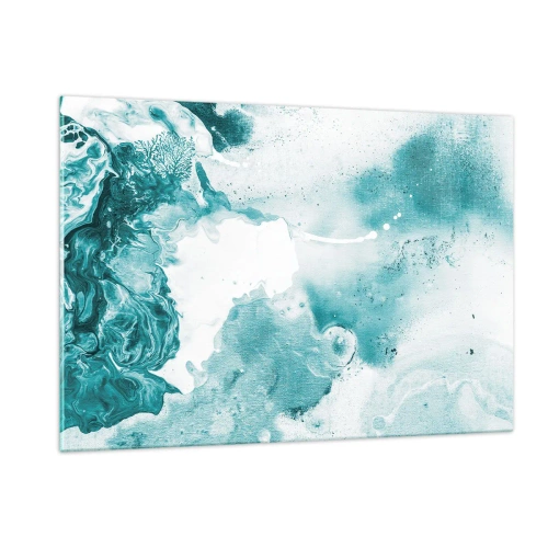 Schilderen op glas - Moerast van blauw - 120x80 cm