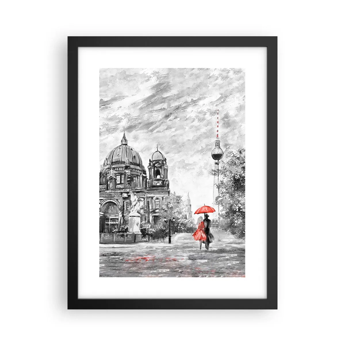 Poster in een zwarte lijst - Berlijn bijeenkomst - 30x40 cm