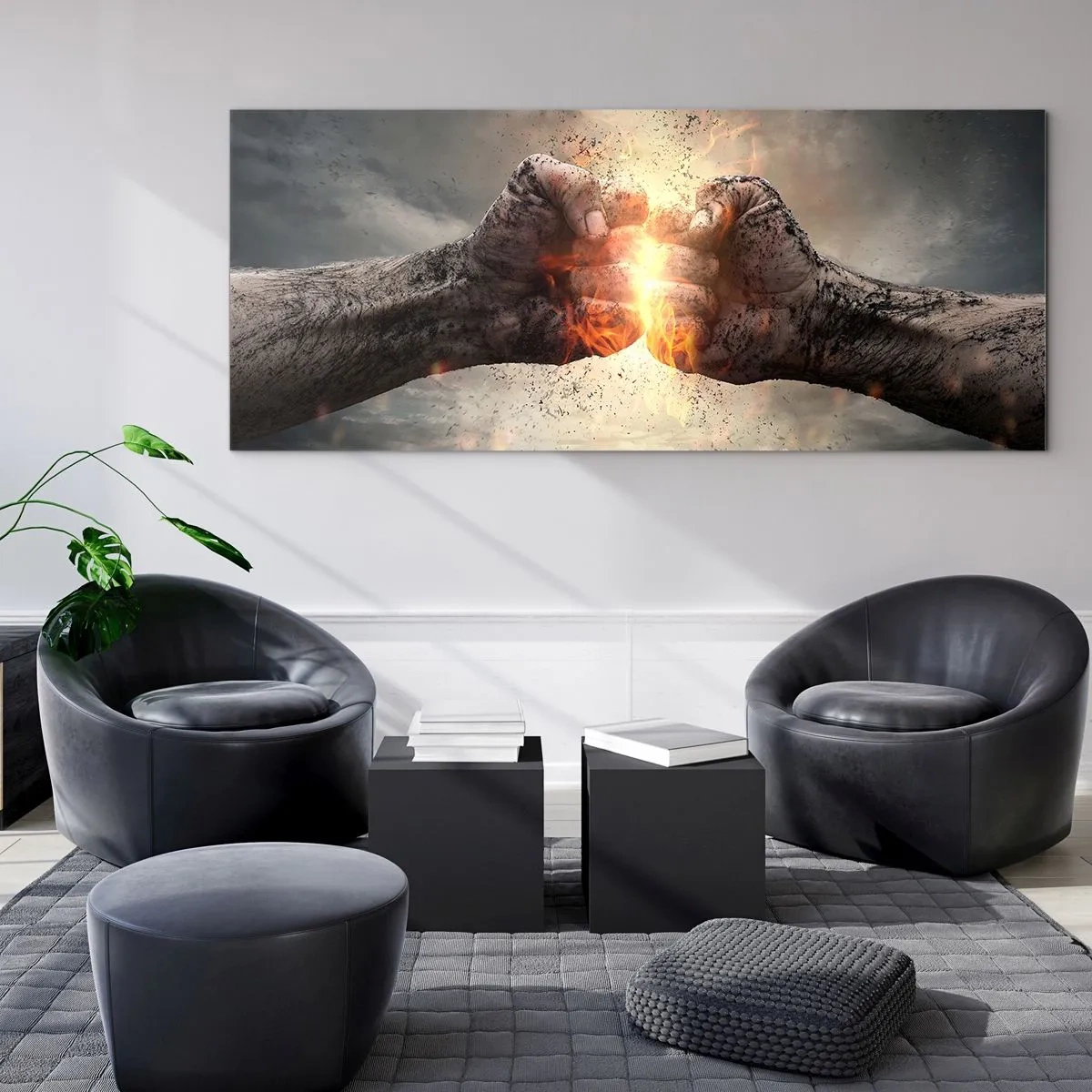 Schilderen op glas - Sta op voor een gevecht - 160x50 cm