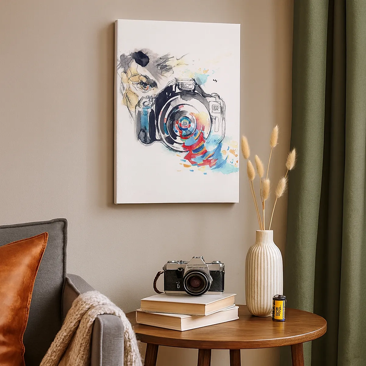 Schilderen op canvas - In het oog van de lens - 50x70 cm