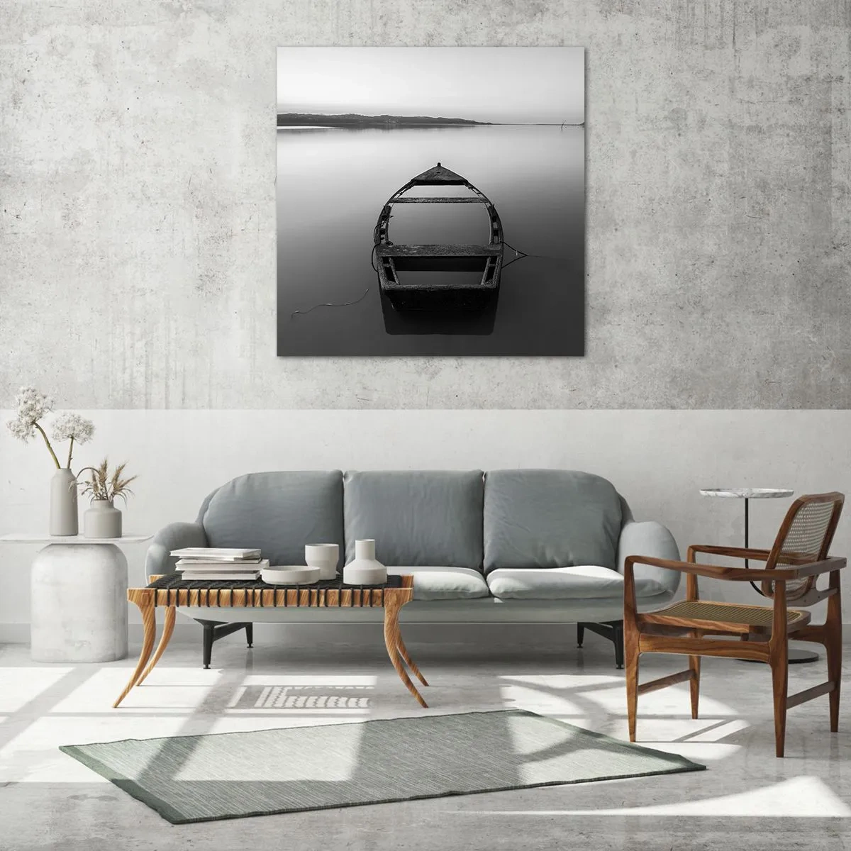 Schilderen op glas - Verlangen en melancholie - 70x70 cm