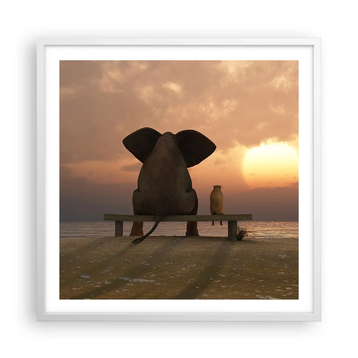 Poster in een witte lijst - Het is goed om samen stil te zijn - 60x60 cm