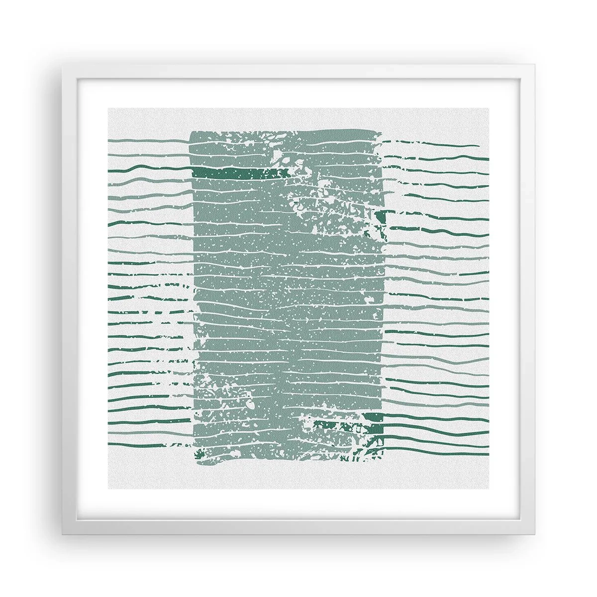 Poster in een witte lijst - Mariene abstractie - 50x50 cm