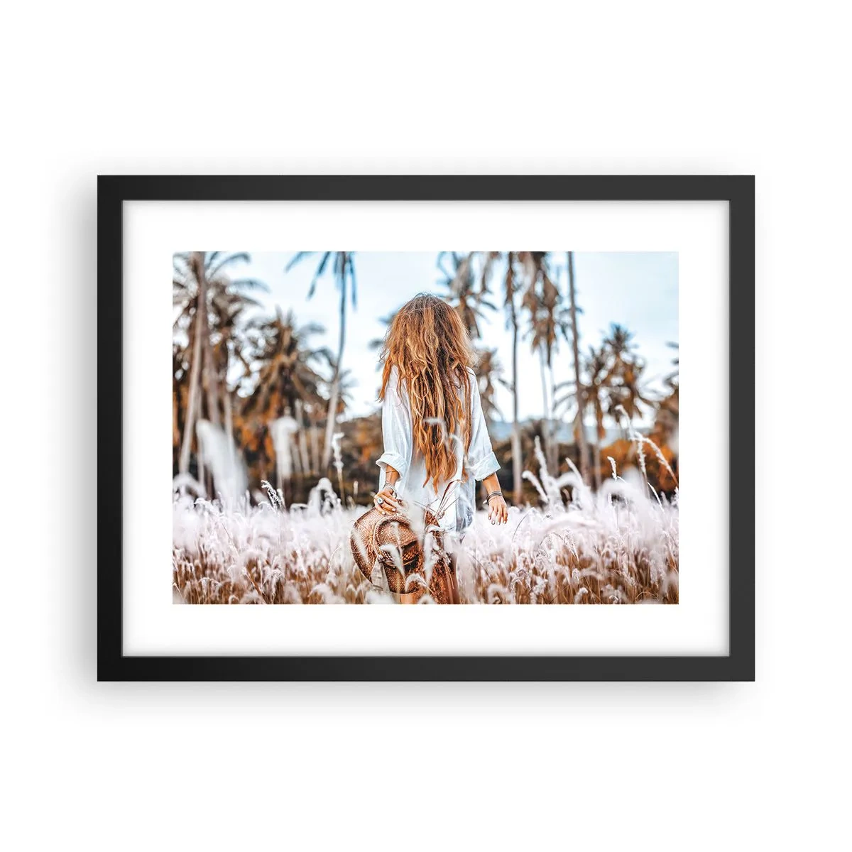 Poster in een zwarte lijst - Geboren uit graspluis - 40x30 cm