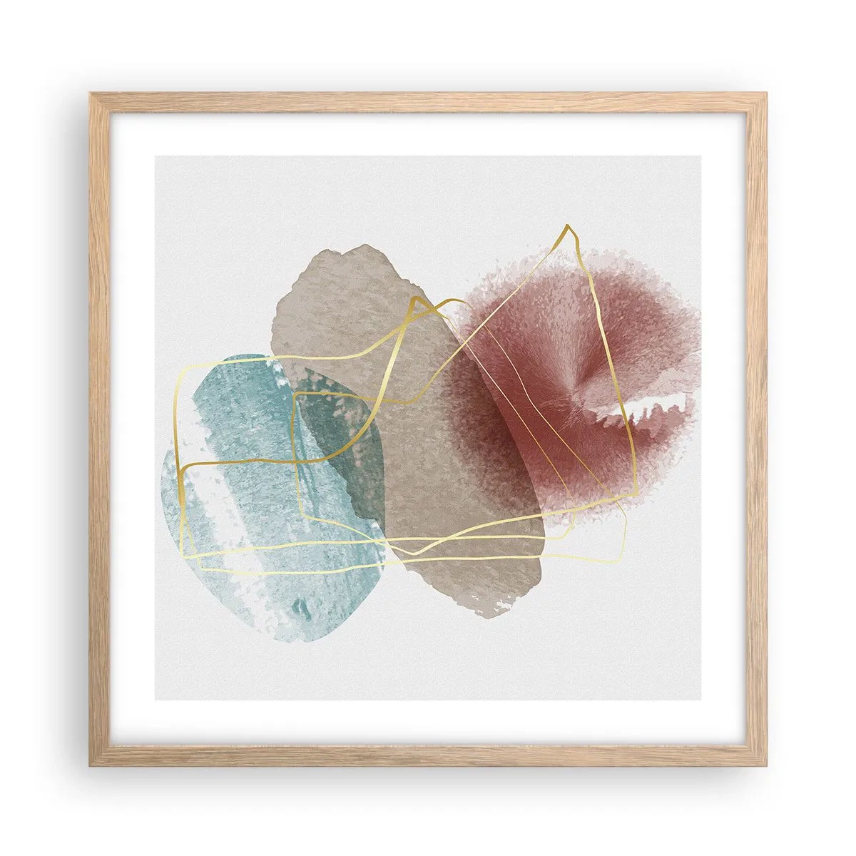 Een poster in een licht eiken lijst - Koralen van de ruimte - 50x50 cm