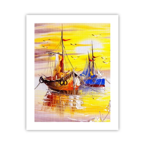 Poster - Een welverdiende rust in de haven - 40x50 cm