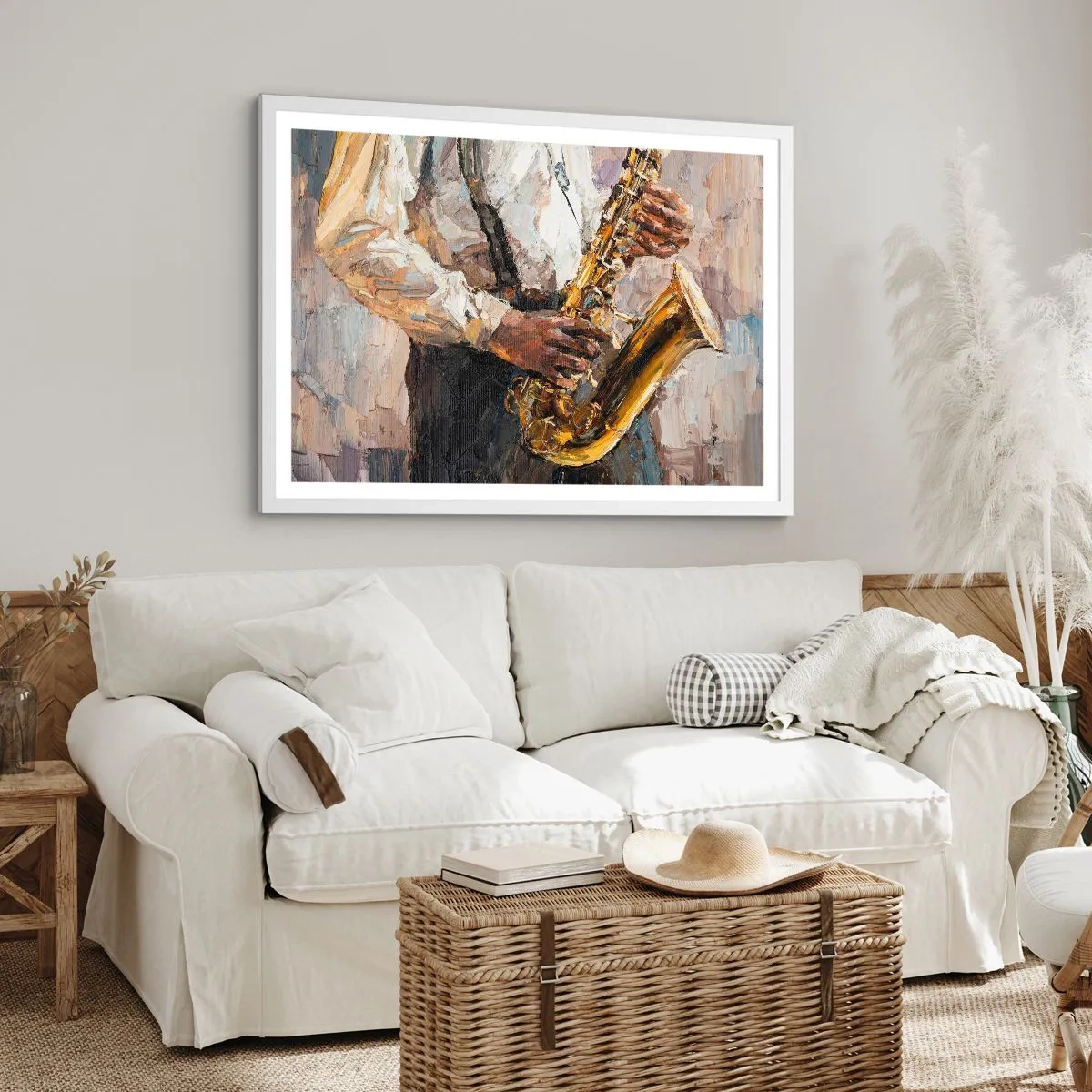 Poster in een witte lijst - Tijd om te solo te spelen - 40x30 cm