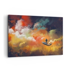 Schilderen op canvas - Met de boot door de sterrenstelsel - 100x70 cm