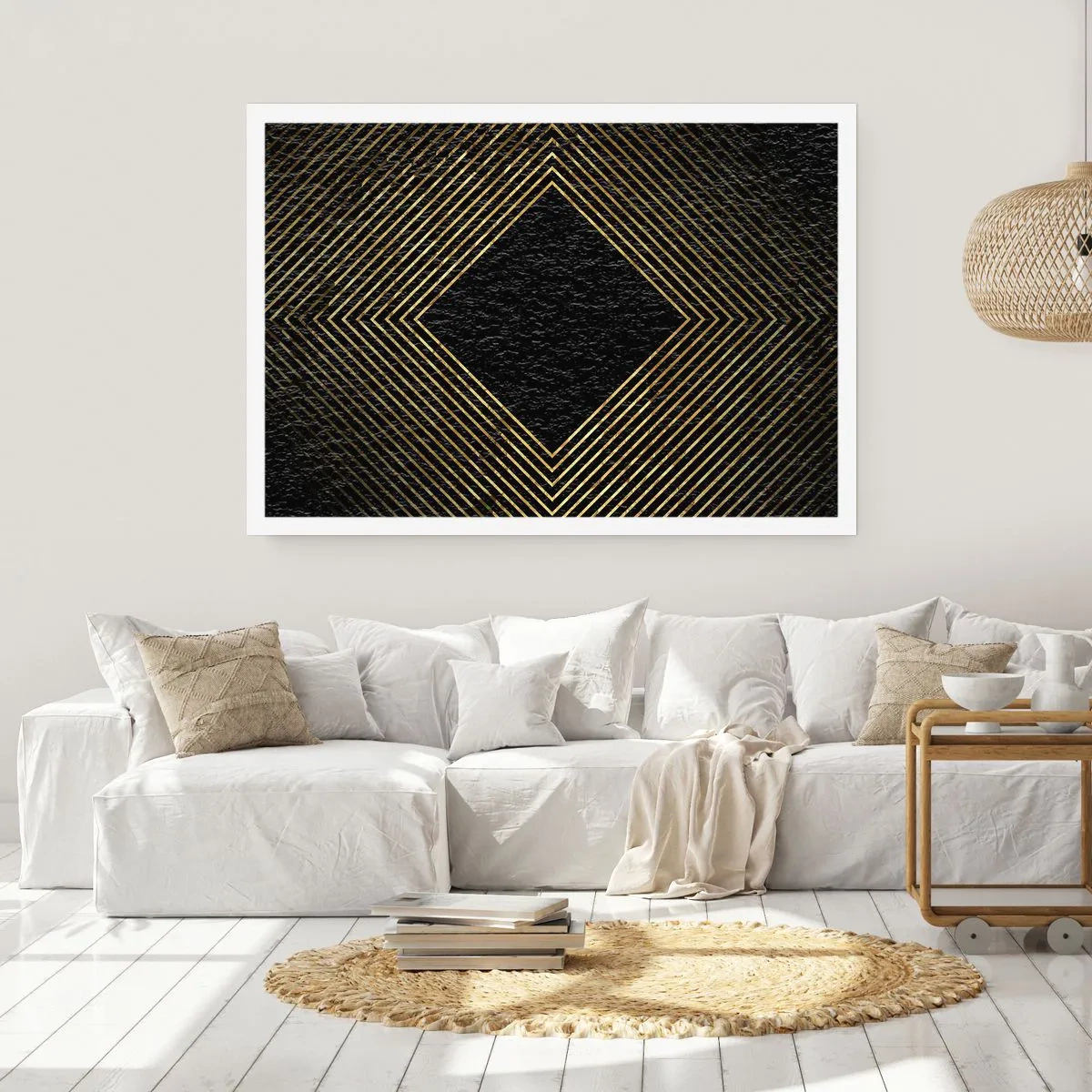 Poster - Geometrie in glamoureuze stijl - 91x61 cm