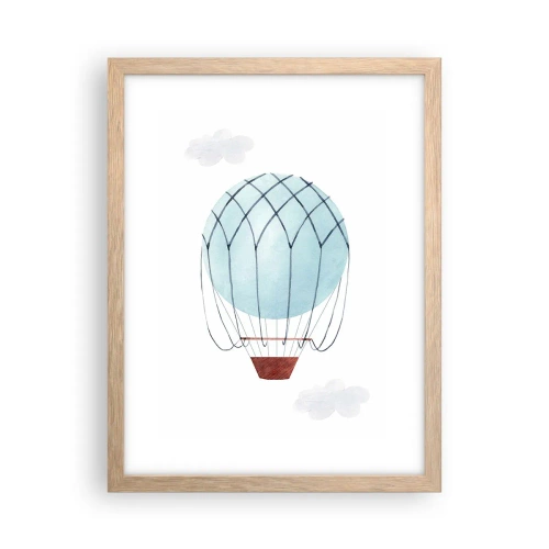 Een poster in een licht eiken lijst - Hekemaal in de wolken - 30x40 cm