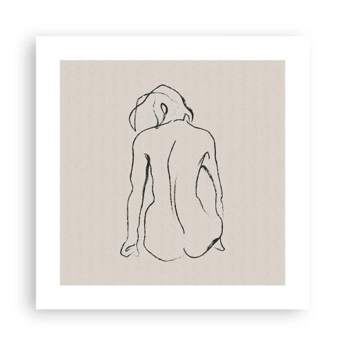 Poster - Naakt meisje - 40x40 cm