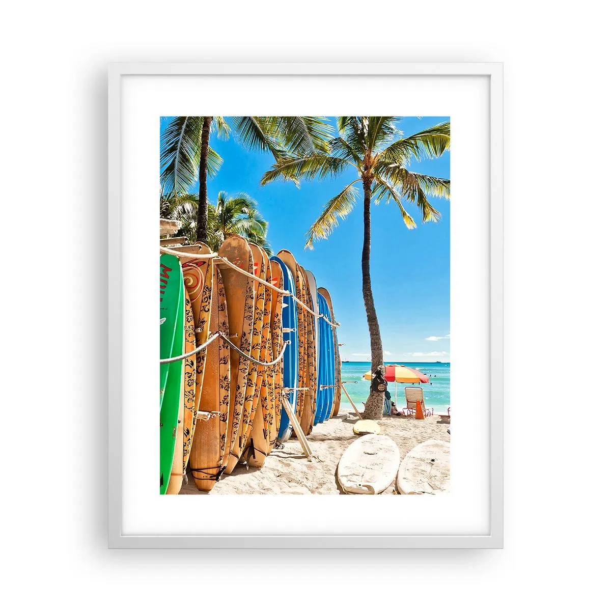 Poster in een witte lijst - Zonnig plezier - 40x50 cm