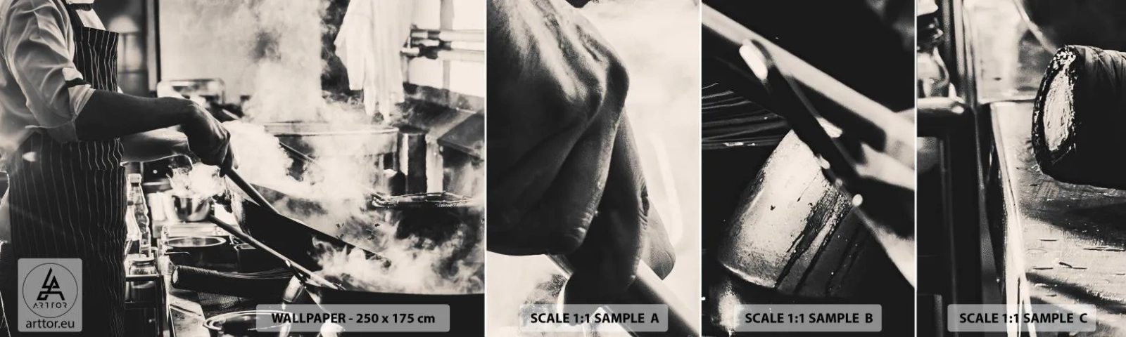 Fotobehang Staaltje Standard Eco - Alchemie van smaken - Keuken, Gastronomie, Restaurant - 100x30 cm