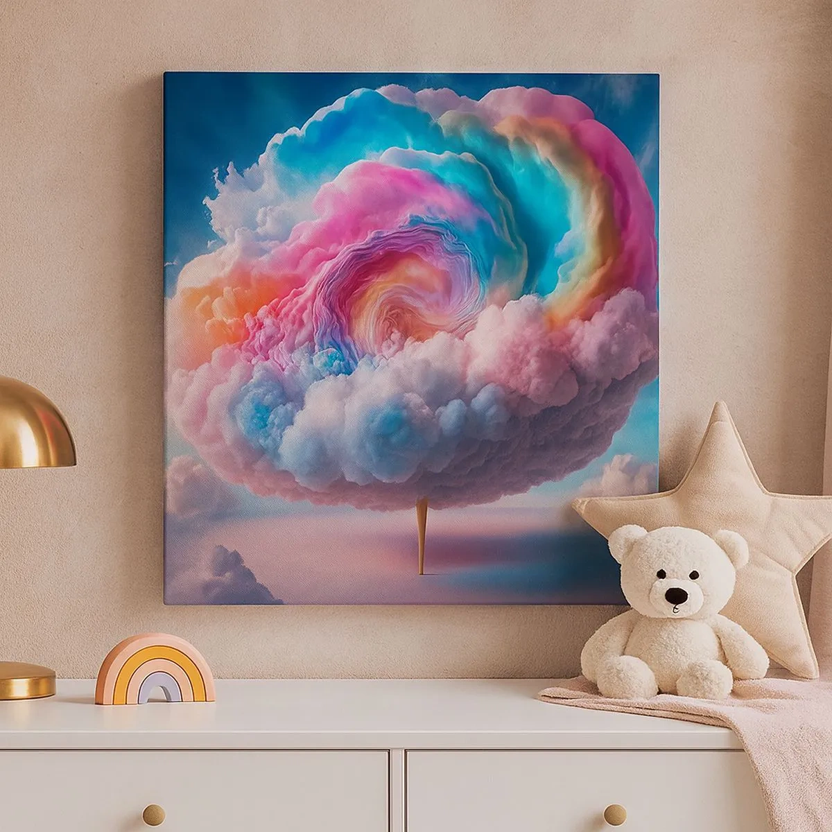 Schilderen op canvas - De droom van een pretpark - 30x30 cm