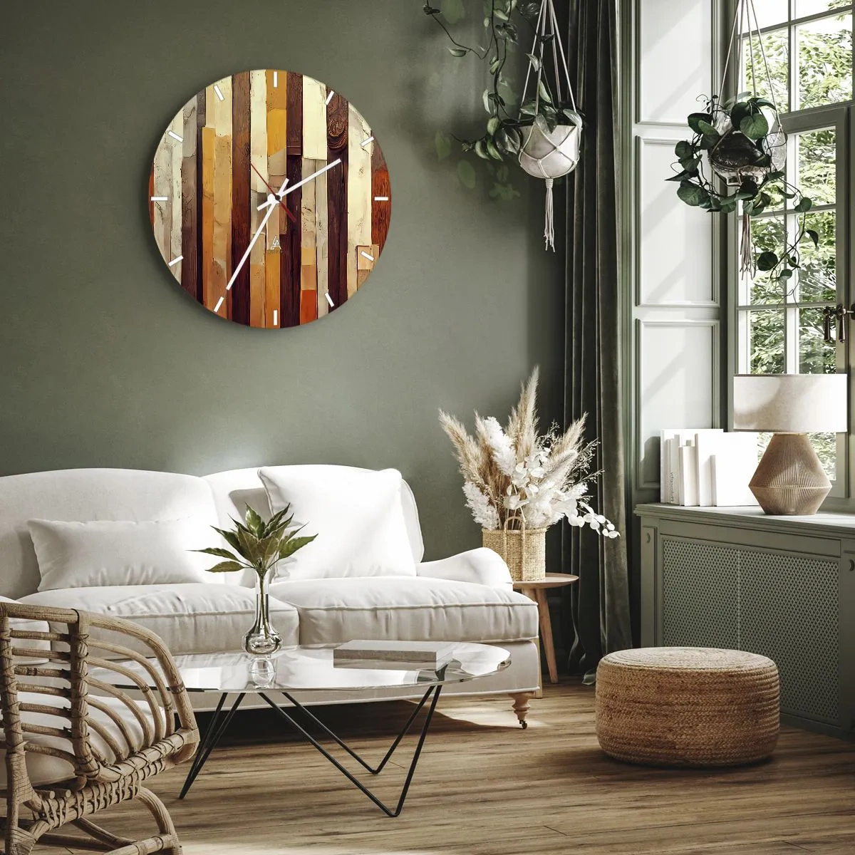 Wandklok - Klok - Anthem van de bosbomen - 40x40 cm