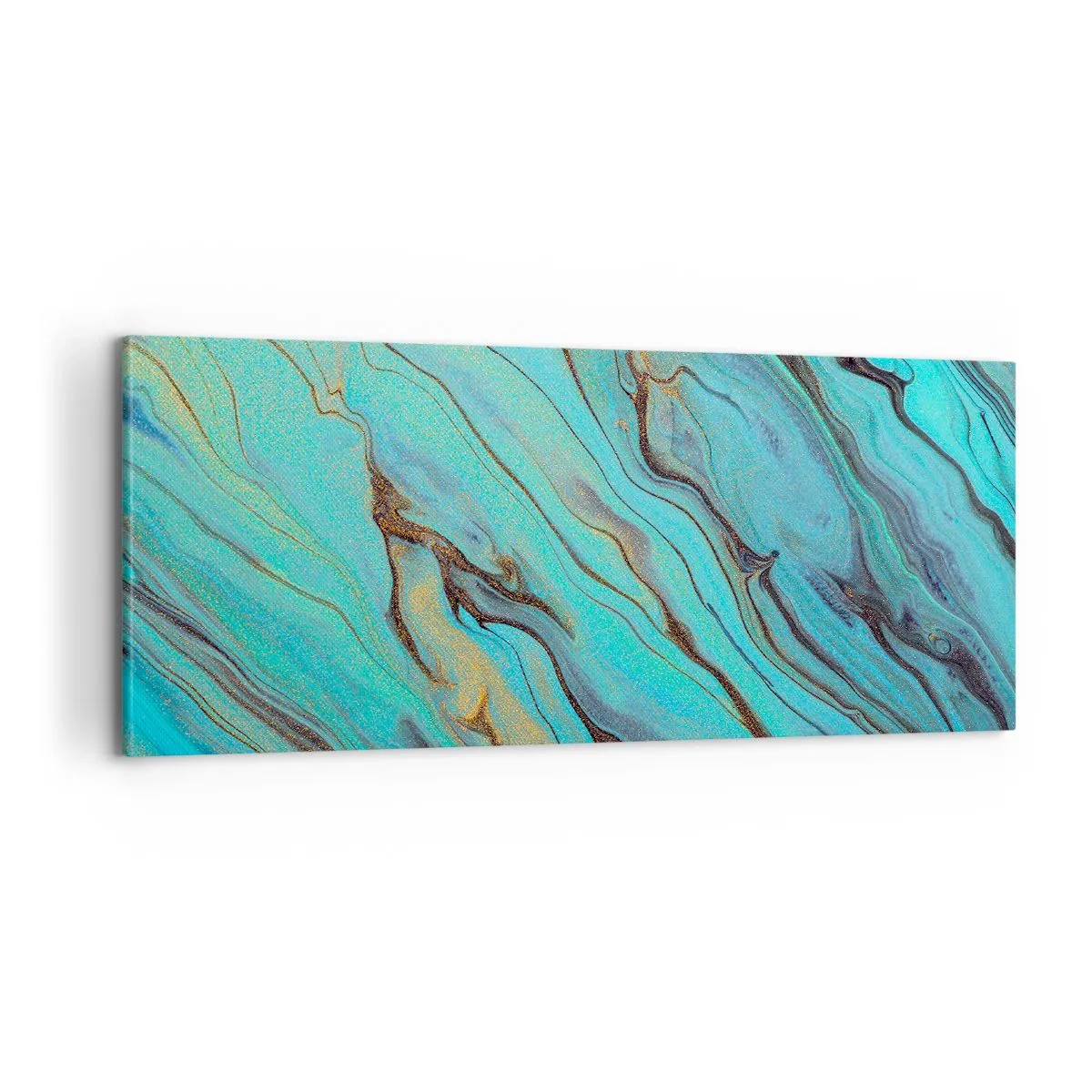 Schilderen op canvas - Turquoise vloed - 100x40 cm