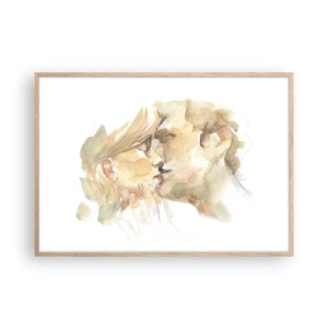 Een poster in een licht eiken lijst - De helft gevonden? - 100x70 cm