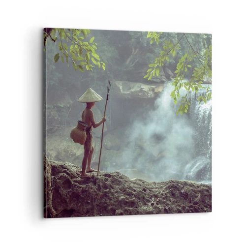 Schilderen op canvas - Bevriend met de natuur - 60x60 cm