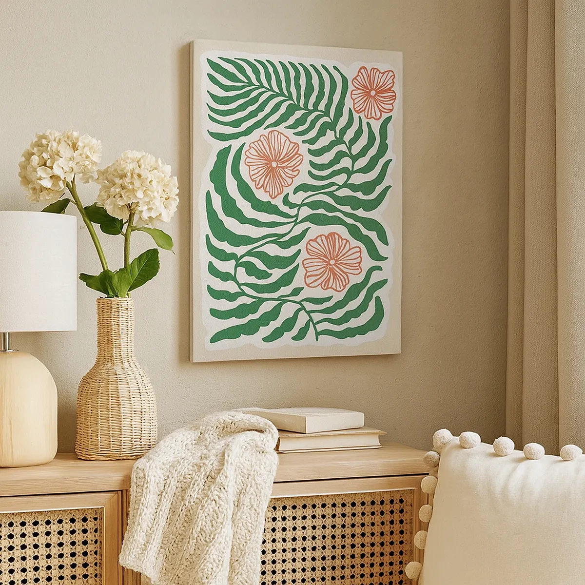 Schilderen op canvas - Bloeiend in het groen - 50x70 cm