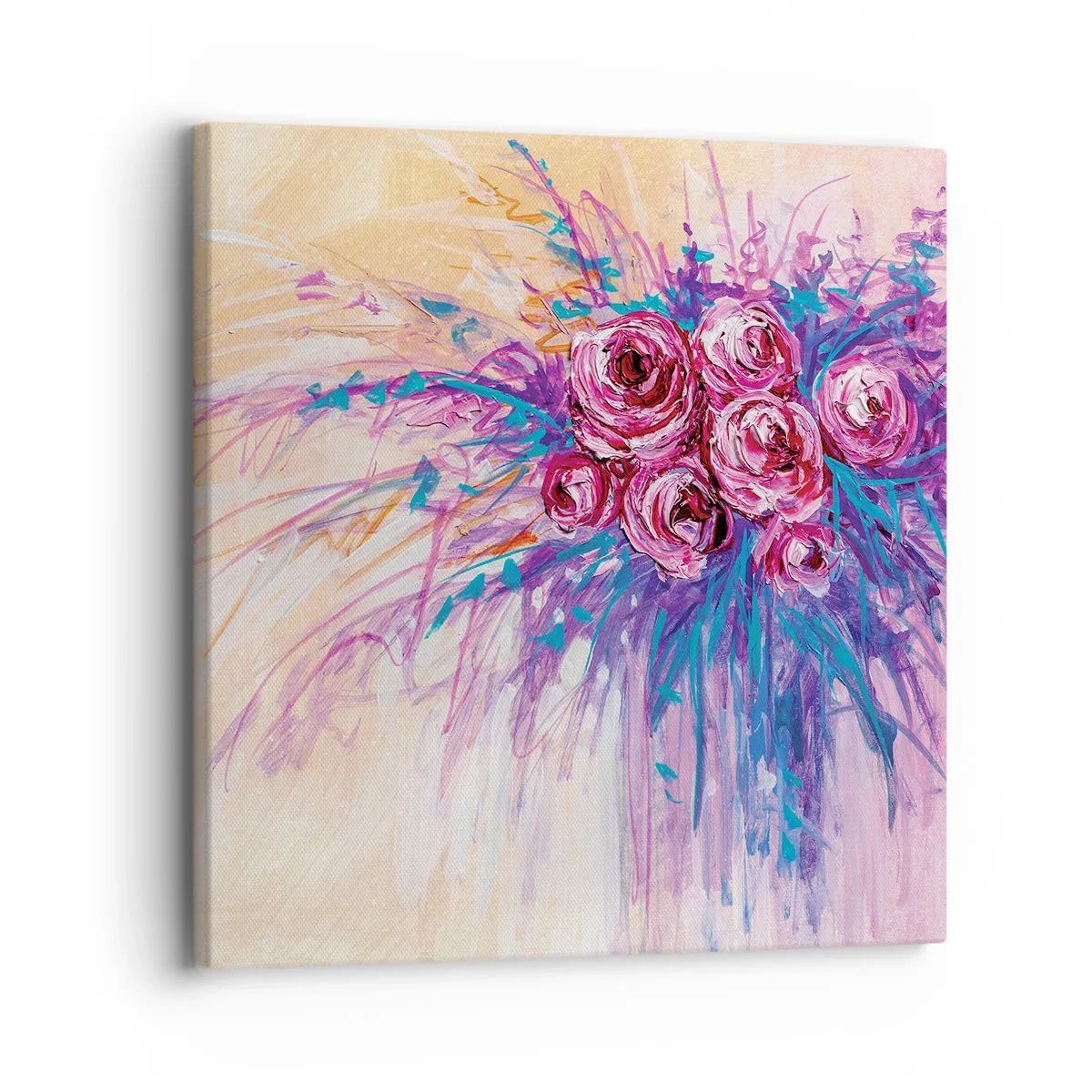 Schilderen op canvas - Rozenfontein - 30x30 cm