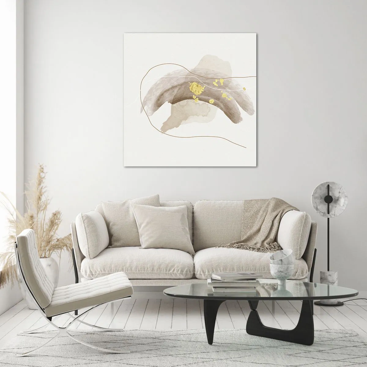 Schilderen op glas - Ontmoet in de ruimte - 70x70 cm