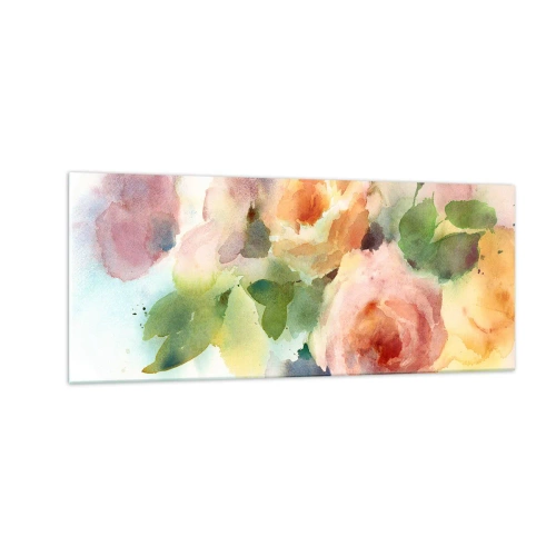 Schilderen op glas - Delicaat als aquarel - 100x40 cm