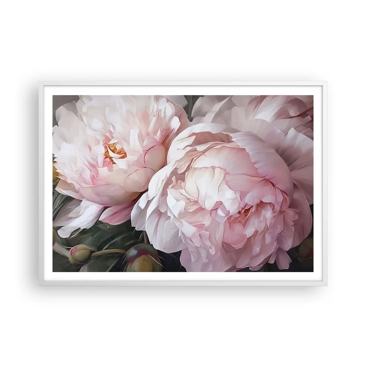 Poster in een witte lijst - In bloei gestopt - 100x70 cm