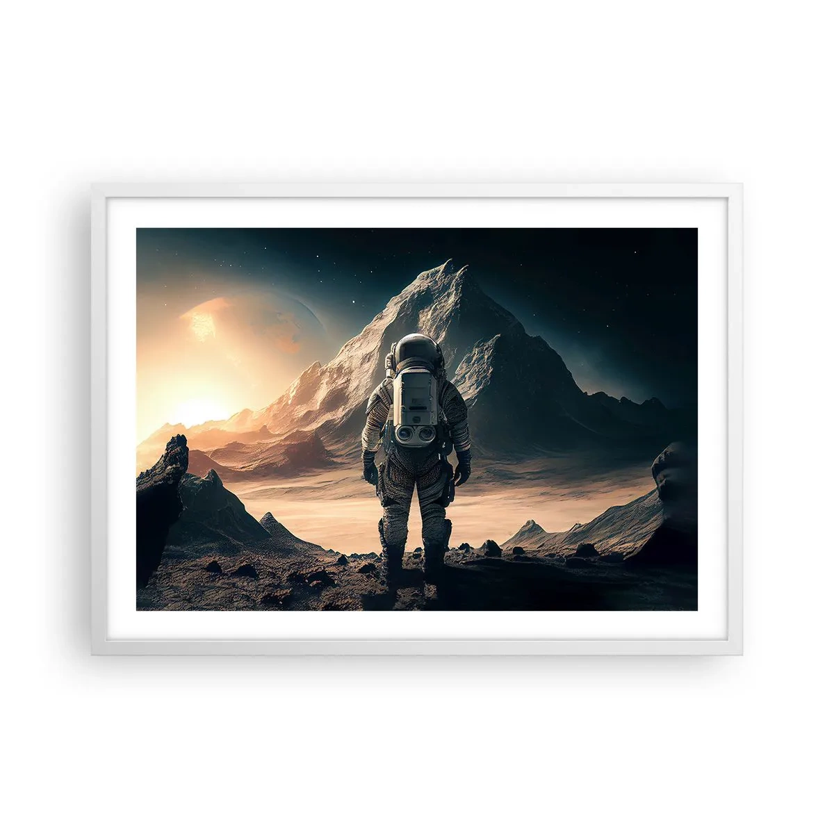 Poster in een witte lijst - Nieuwe uitdaging - 70x50 cm