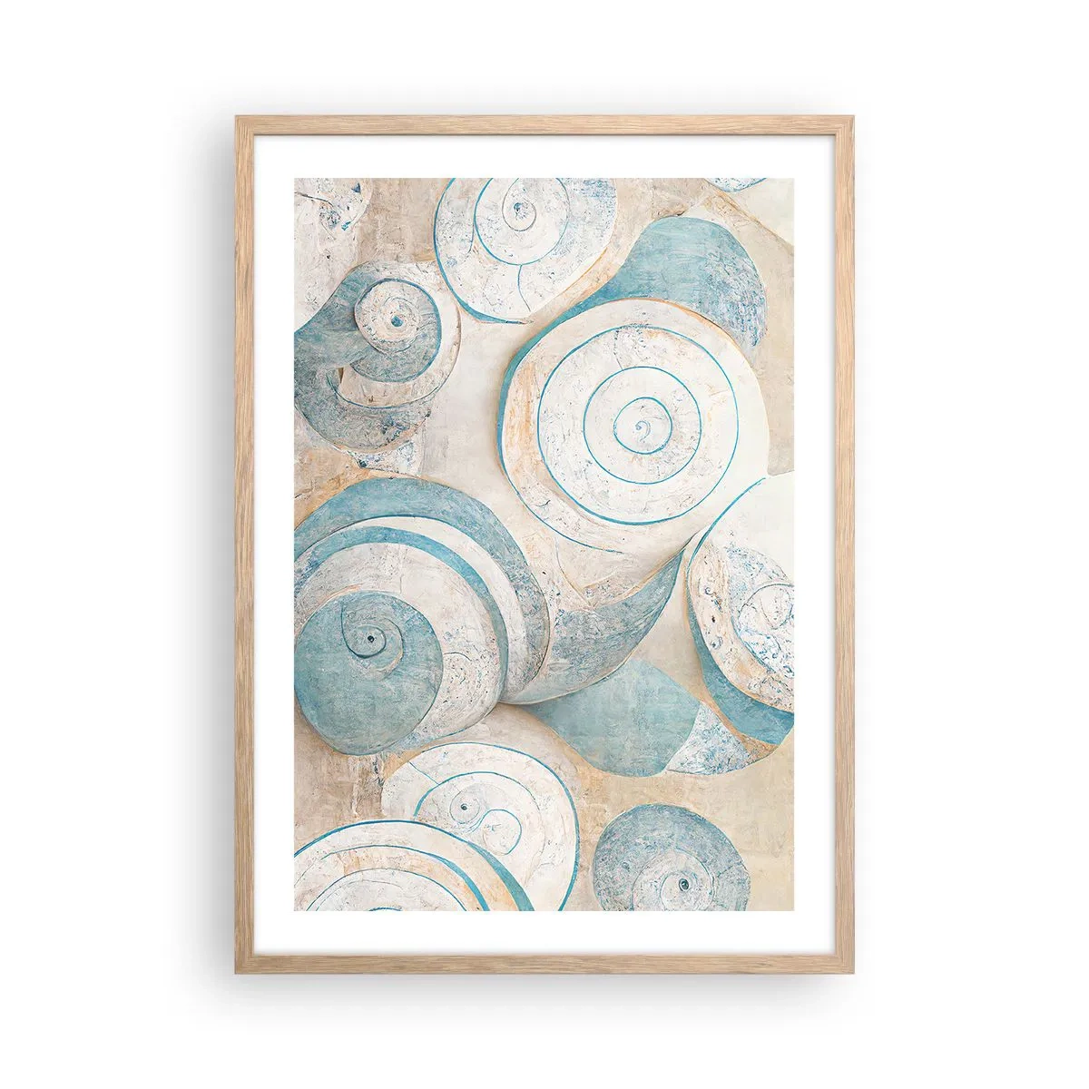 Een poster in een licht eiken lijst - Wat zit er in de schelp? - 50x70 cm