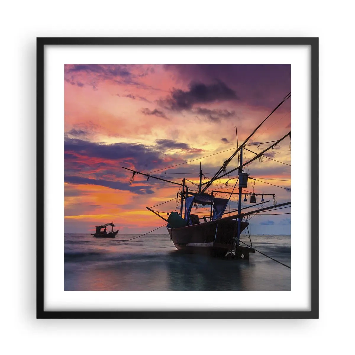 Poster in een zwarte lijst - Exotische avond - 50x50 cm