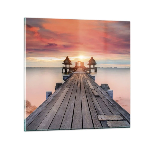 Schilderen op glas - West in het Oosten - 60x60 cm