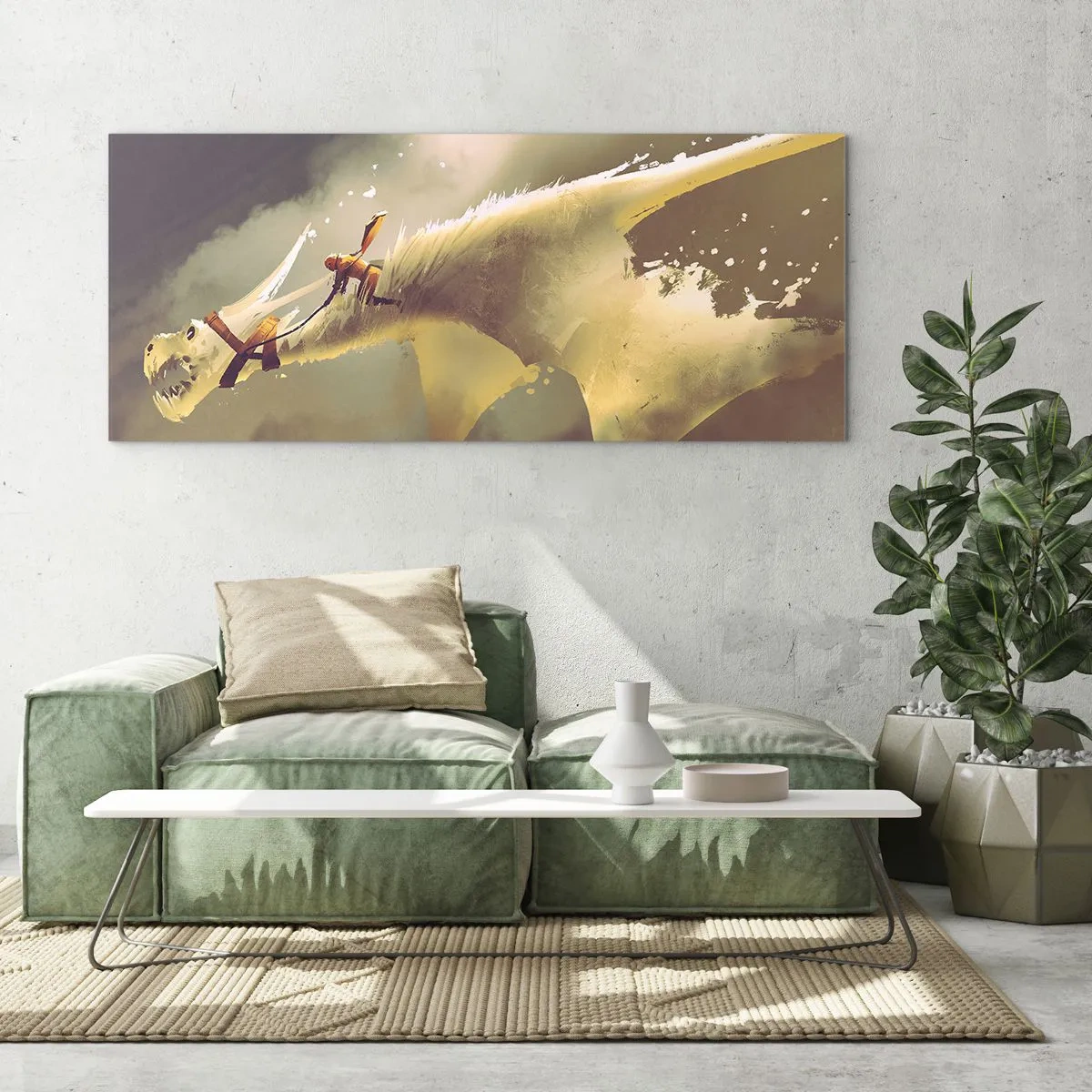 Schilderen op glas - De wereld te hulp - 100x40 cm