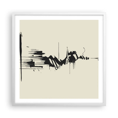 Poster in een witte lijst - Overhaaste abstractie - 60x60 cm