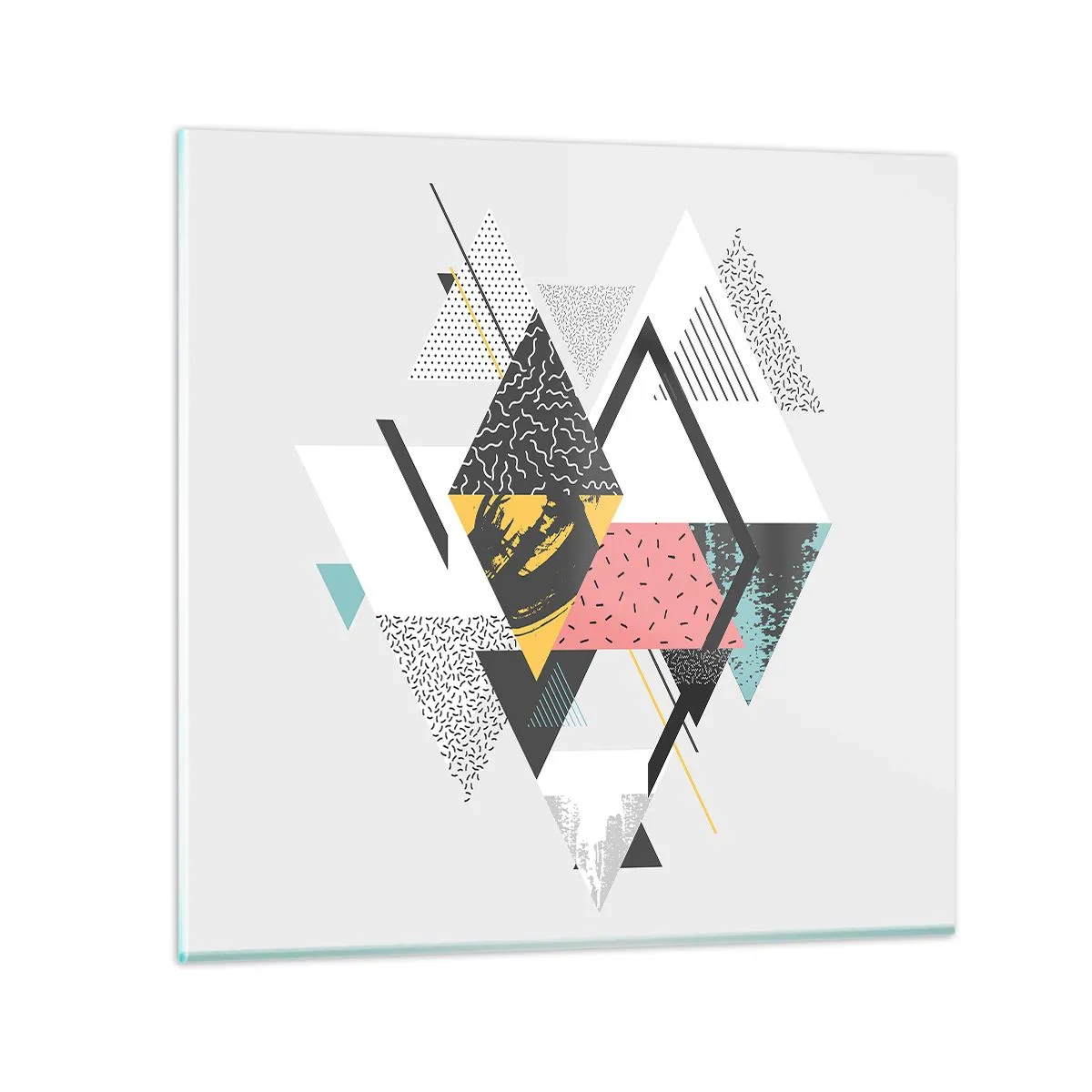 Schilderen op glas - Variatie op driehoek en ruit - 70x70 cm