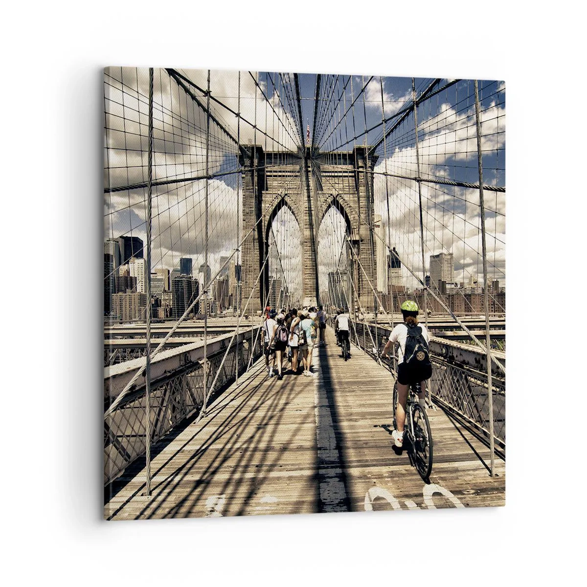 Schilderen op canvas - Midden in het hart van de stad - 60x60 cm