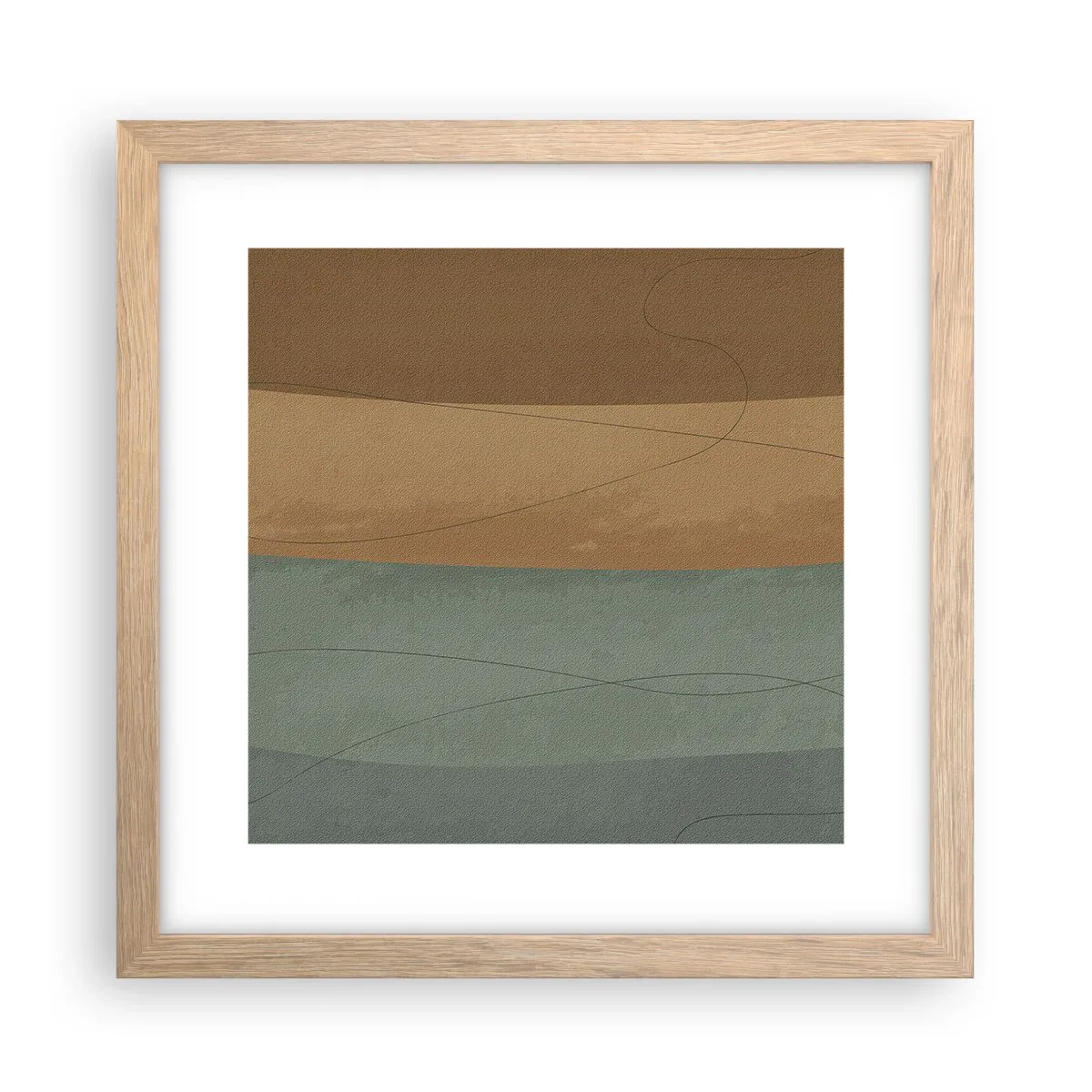 Een poster in een licht eiken lijst - Horizontale compositie - 30x30 cm