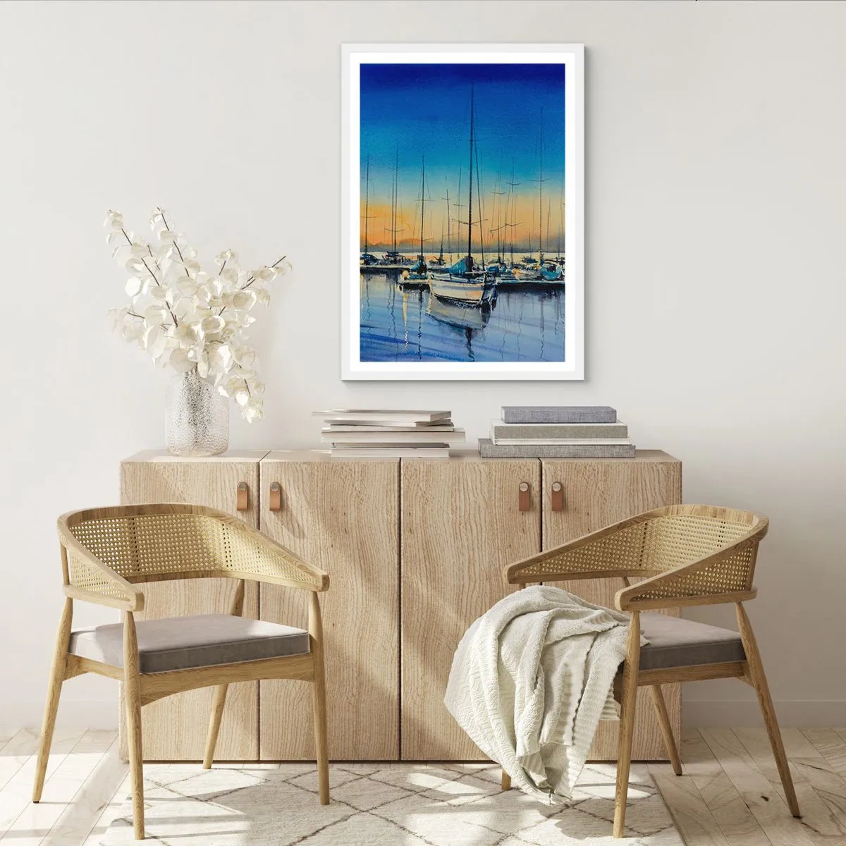 Poster in een witte lijst - Einde van een goede dag - 61x91 cm