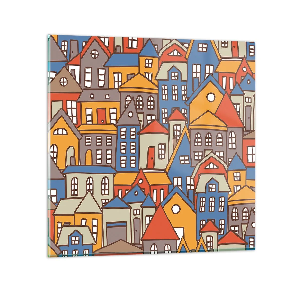 Schilderen op glas - Achter het huis is een huis - 70x70 cm